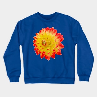 Red and Yellow dahlia Crewneck Sweatshirt